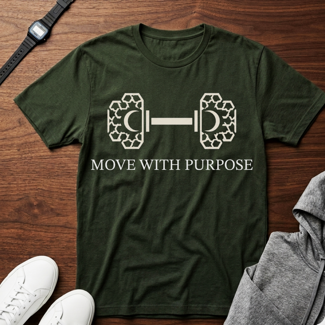 Move With Purpose T-Shirt | Motivational Typography Tee | Bella+Canvas 3001