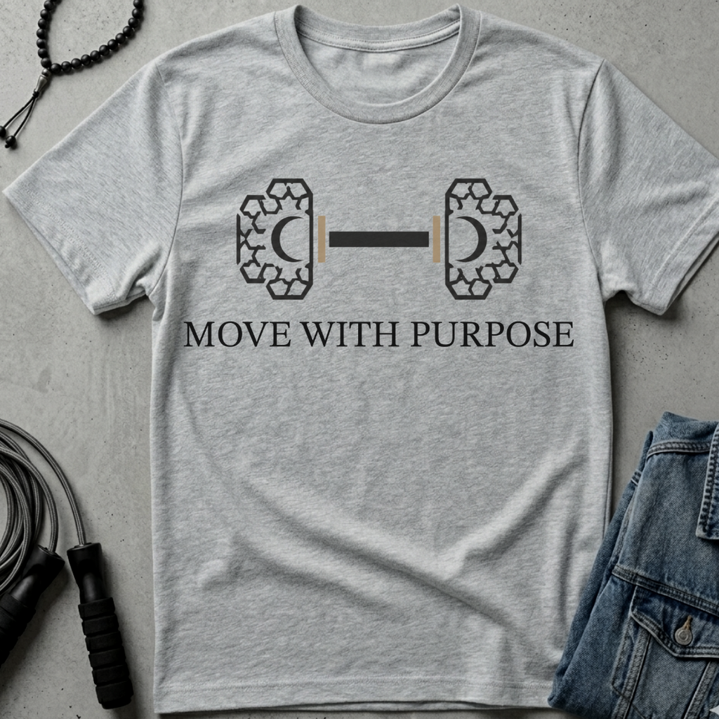 Move With Purpose T-Shirt | Motivational Typography Tee | Bella+Canvas 3001