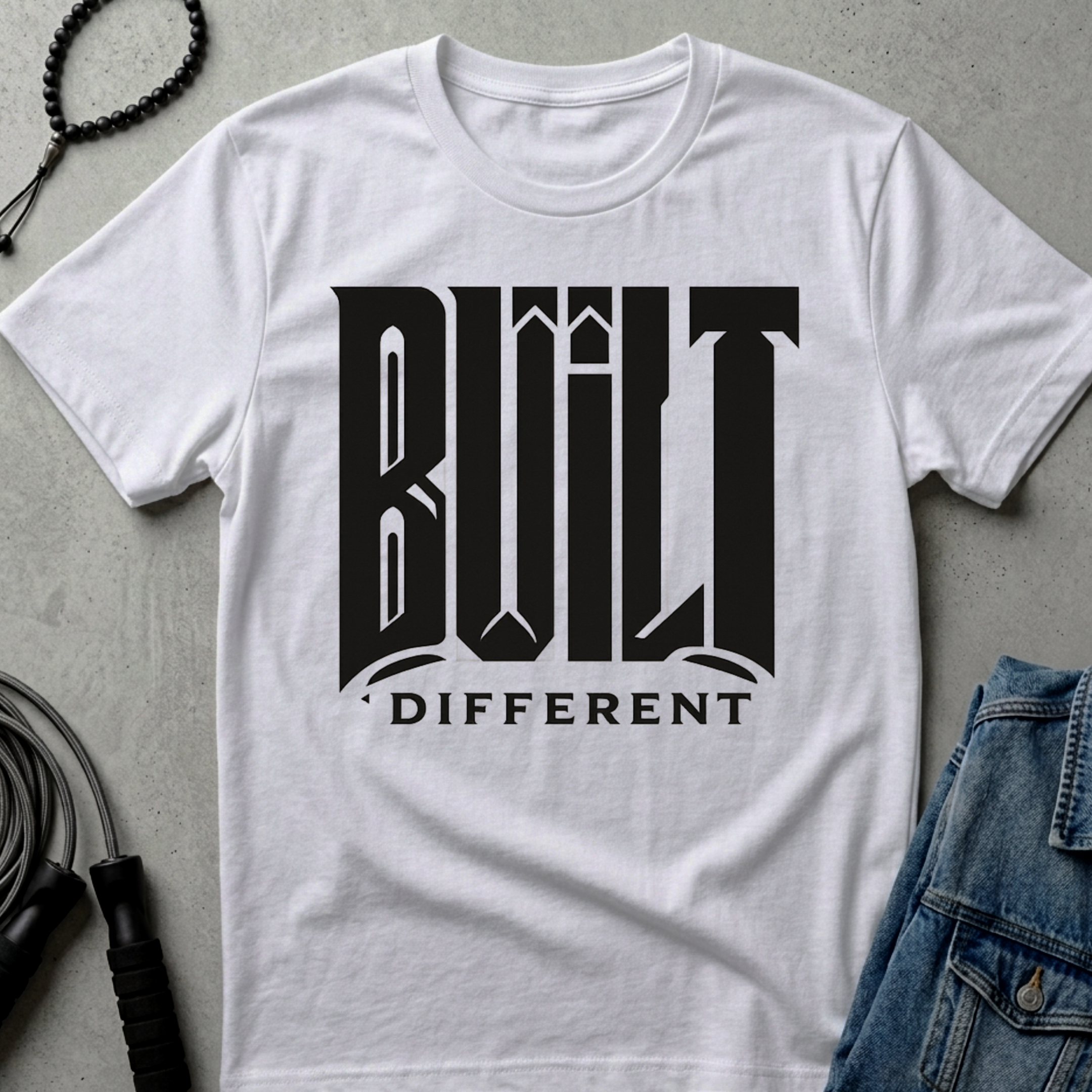 BUILT DIFFERENT Tee | Bold Text Graphic Shirt