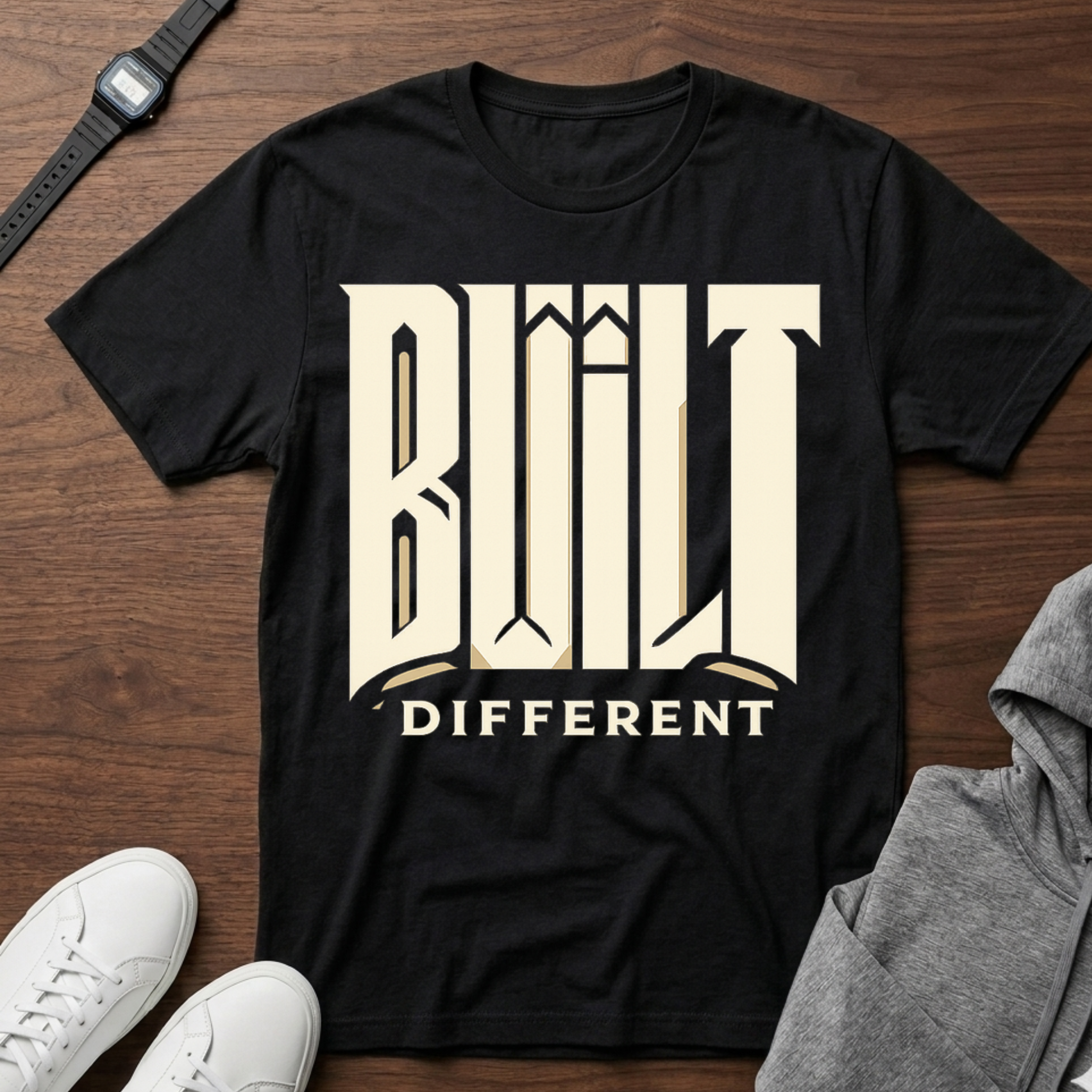 BUILT DIFFERENT Tee | Bold Text Graphic Shirt