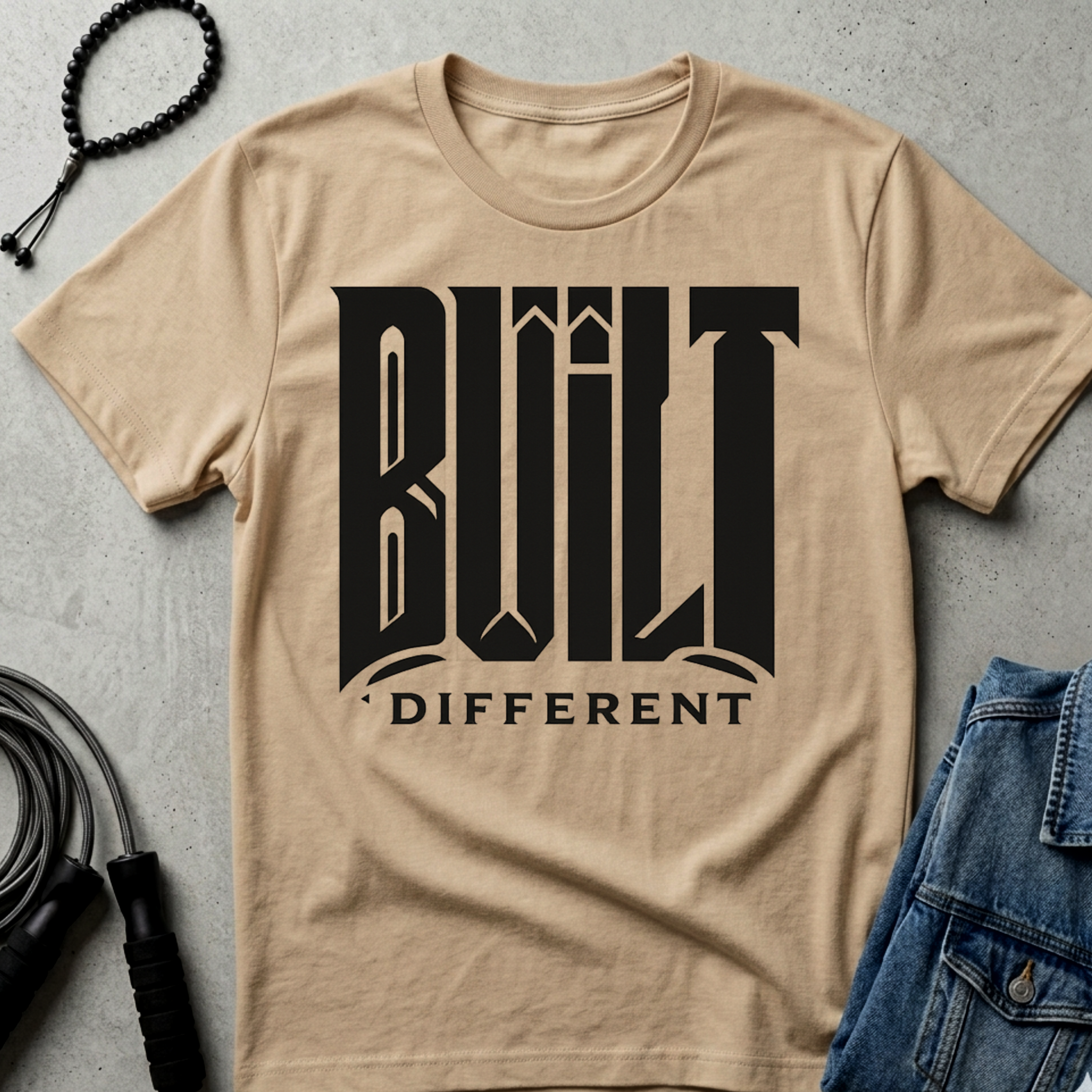 BUILT DIFFERENT Tee | Bold Text Graphic Shirt
