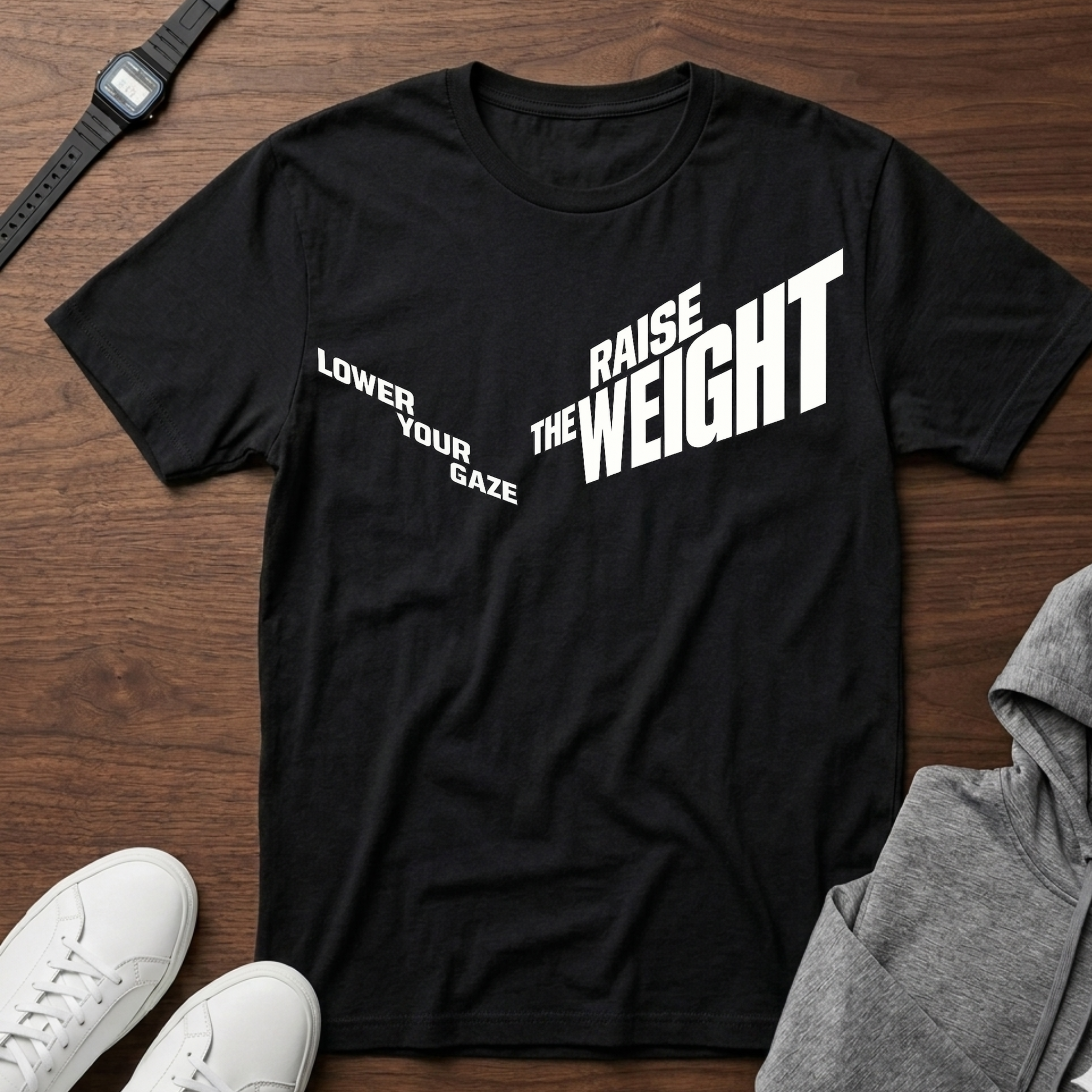 lower your gaze and raise the weight