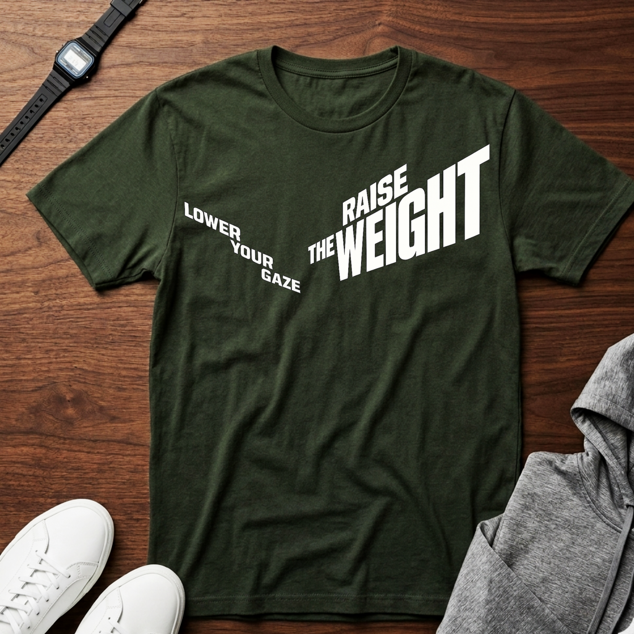 lower your gaze and raise the weight