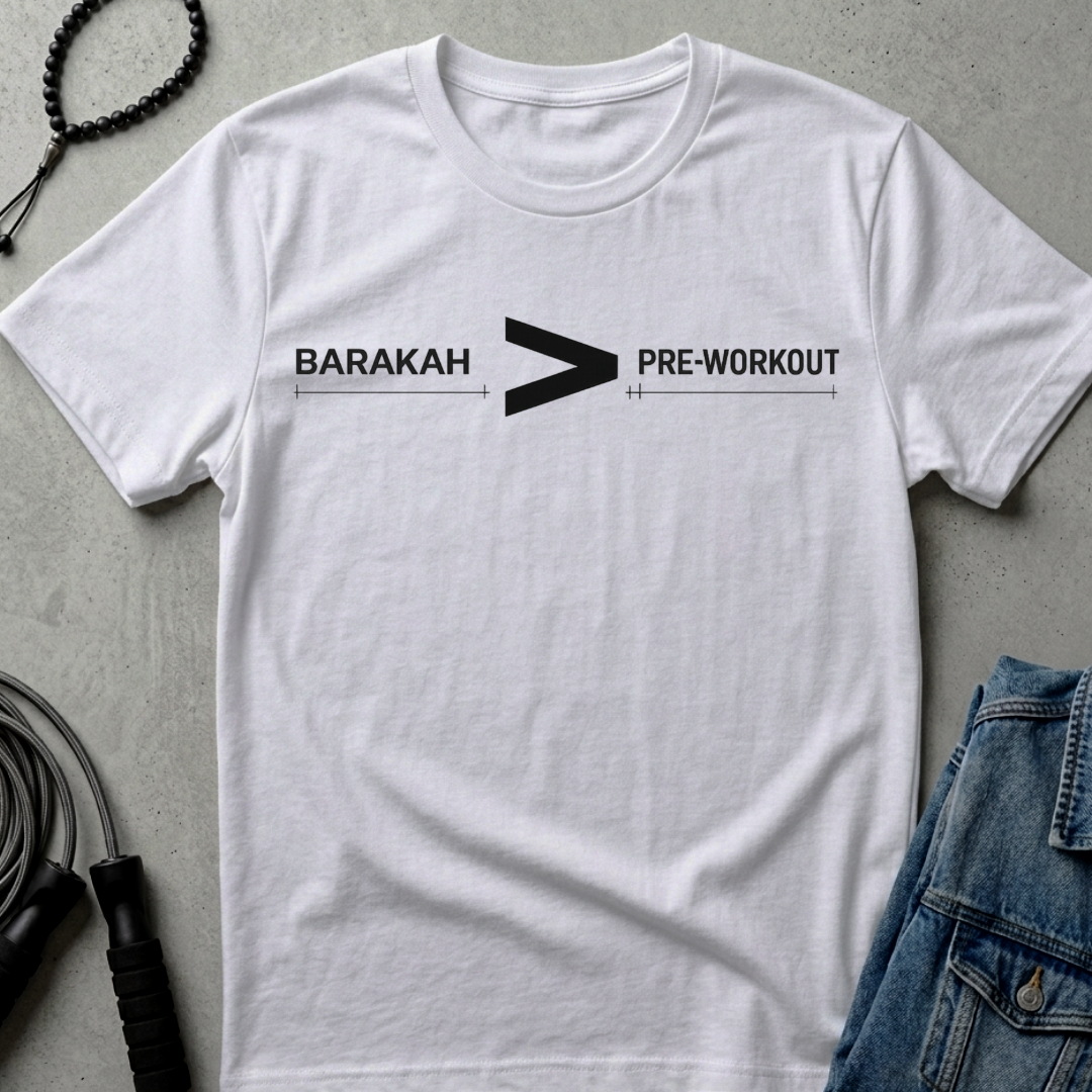 BARAKAH over PREWORKOUT Tee | Fitness Motivation Workout Shirt