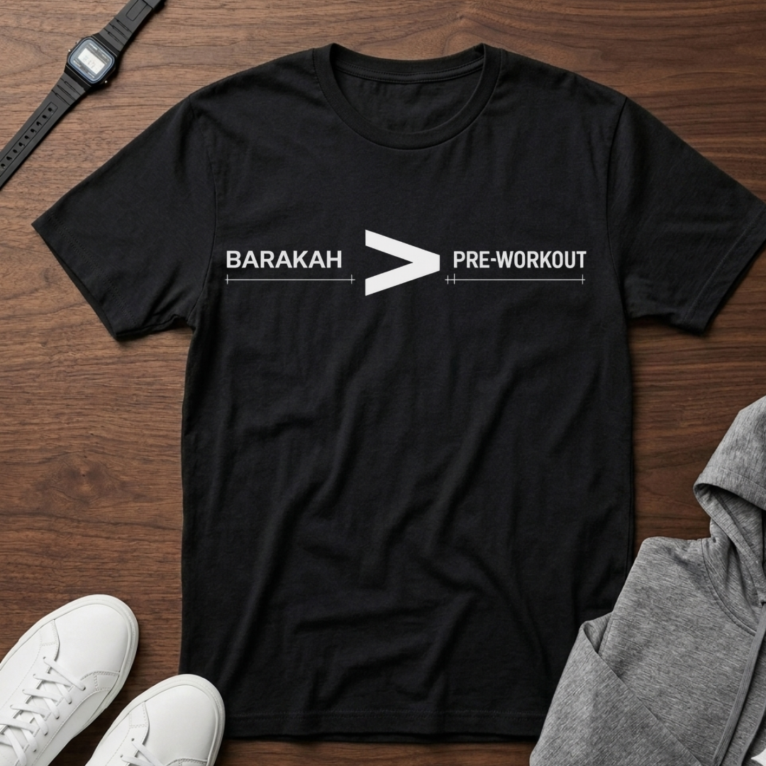 BARAKAH over PREWORKOUT Tee | Fitness Motivation Workout Shirt