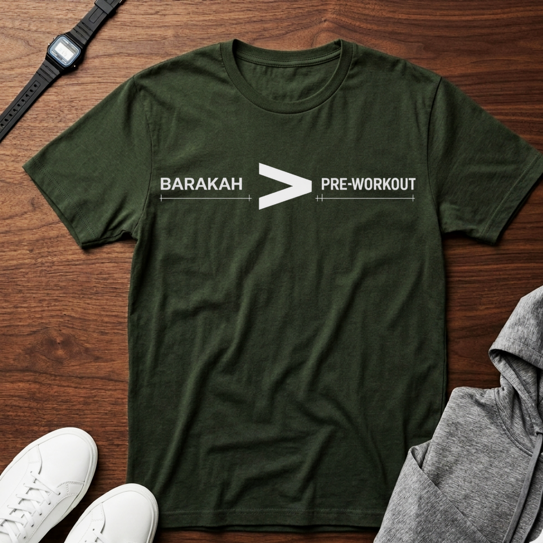 BARAKAH over PREWORKOUT Tee | Fitness Motivation Workout Shirt
