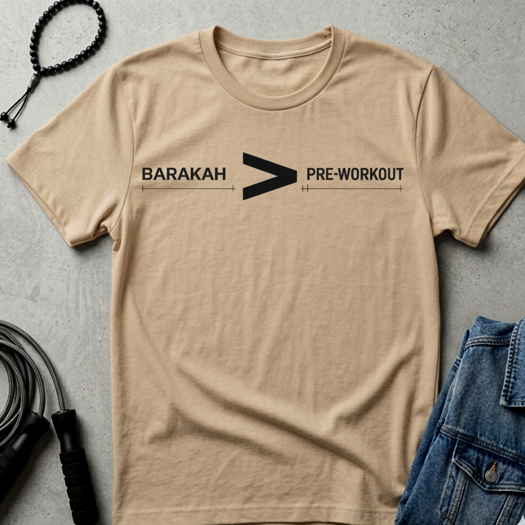 BARAKAH over PREWORKOUT Tee | Fitness Motivation Workout Shirt