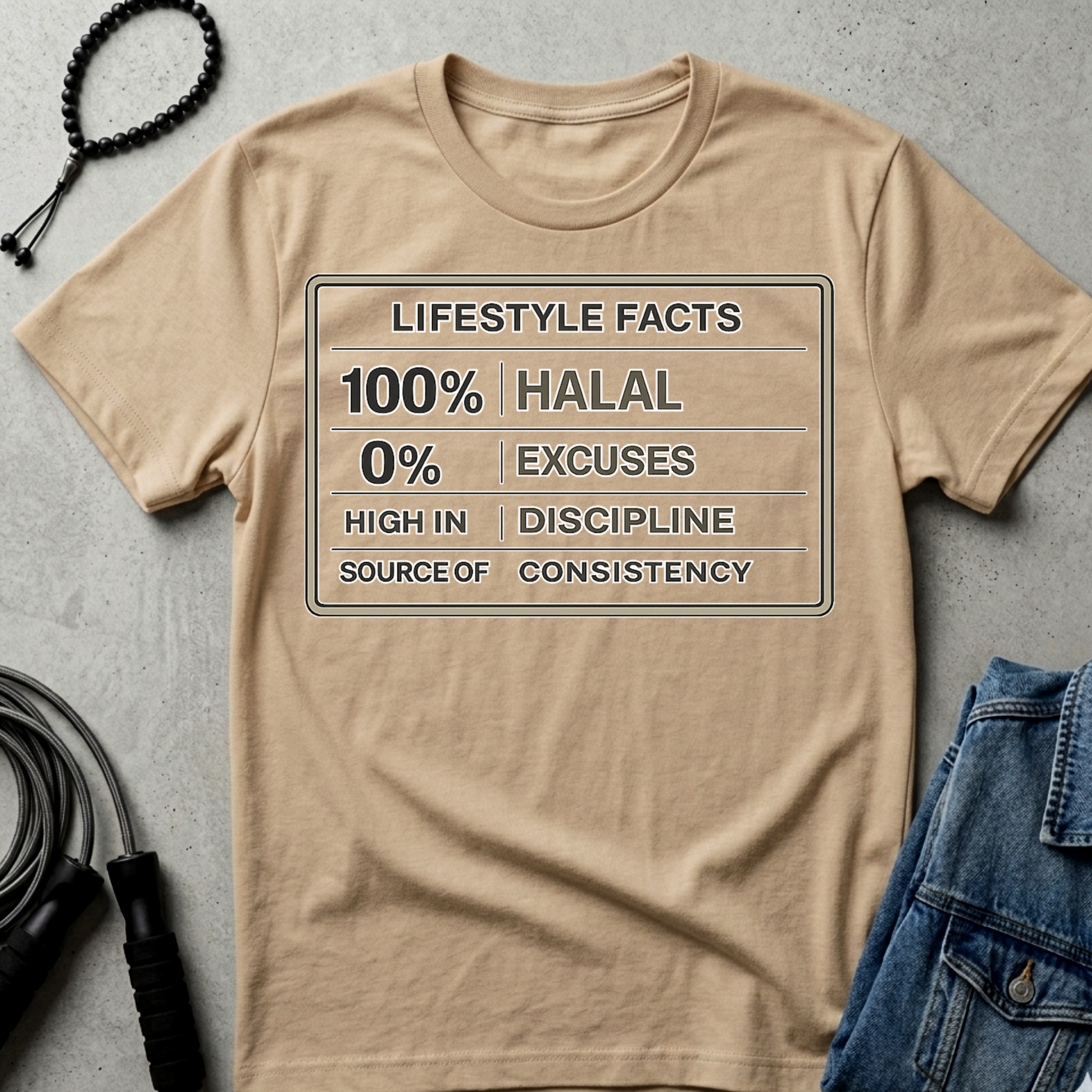 100% Halal Lifestyle Facts Tee | Faith-Based Statement Shirt