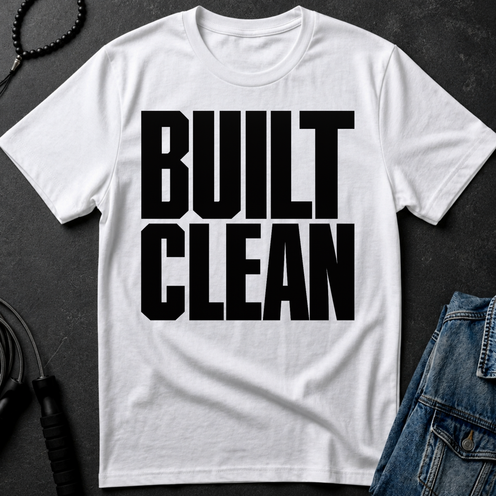 built clean T-Shirt | Minimal Typographic Construction Tee
