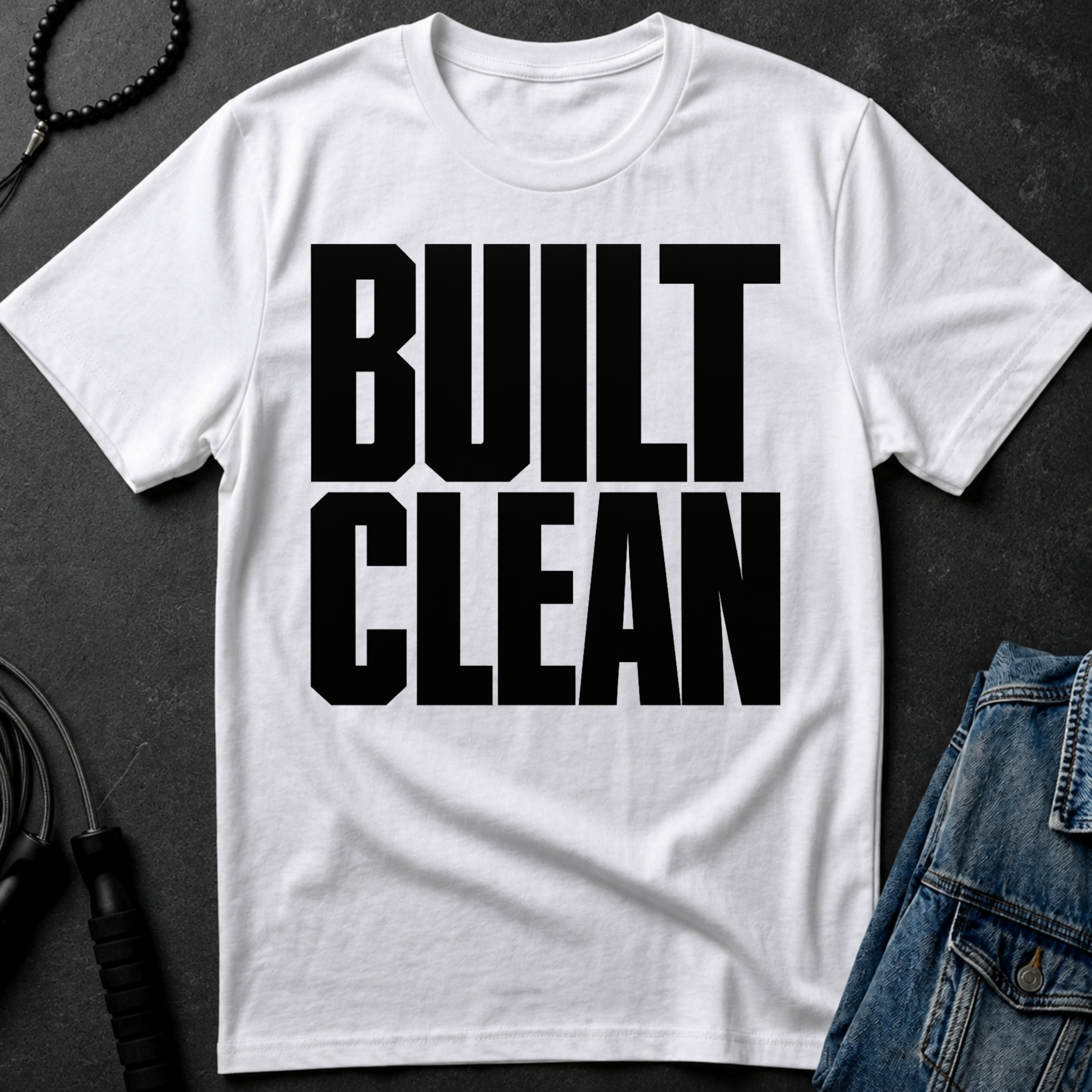built clean T-Shirt | Minimal Typographic Construction Tee