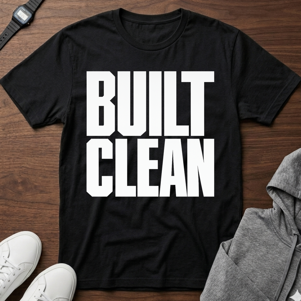 built clean T-Shirt | Minimal Typographic Construction Tee
