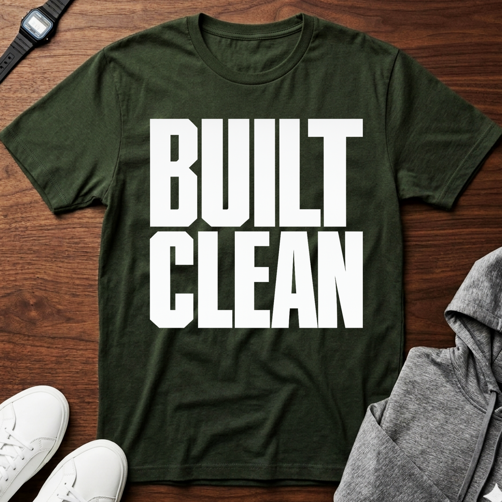 built clean T-Shirt | Minimal Typographic Construction Tee