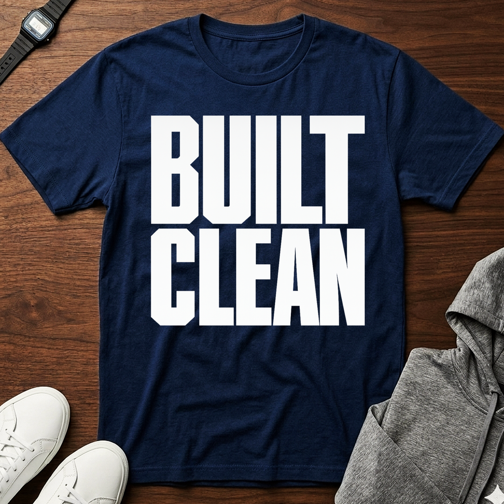 built clean T-Shirt | Minimal Typographic Construction Tee