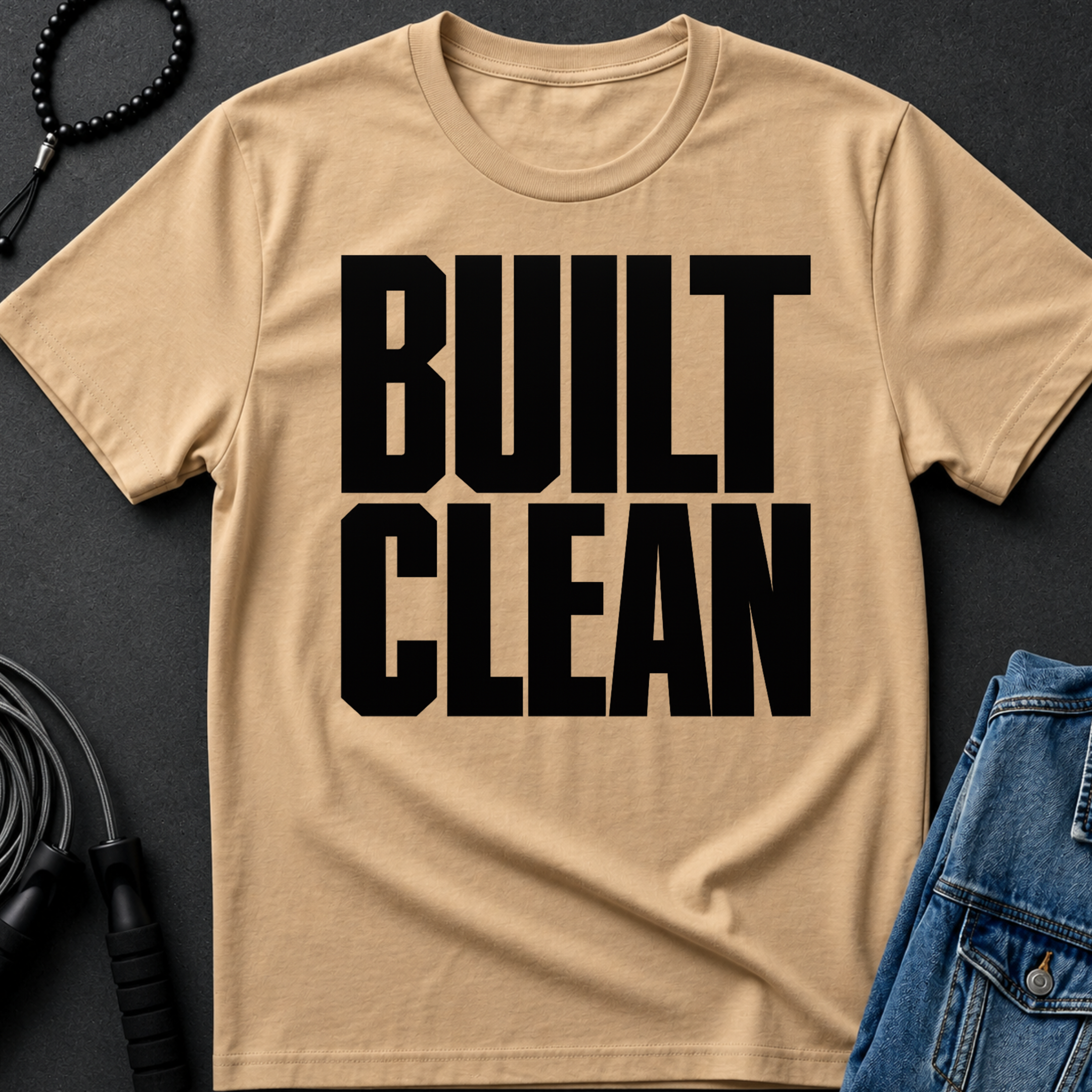 built clean T-Shirt | Minimal Typographic Construction Tee