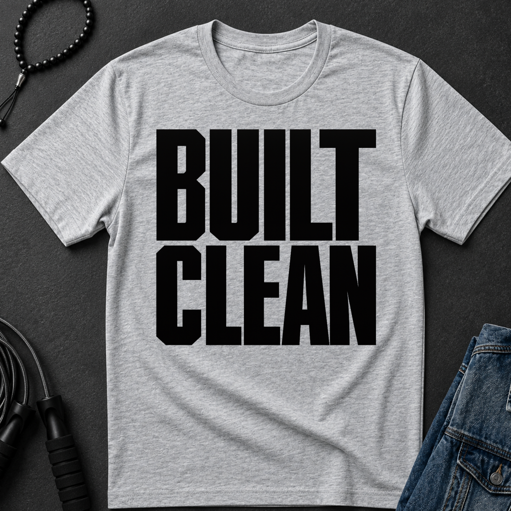 built clean T-Shirt | Minimal Typographic Construction Tee