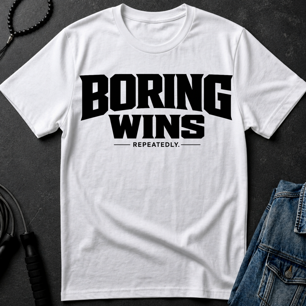 boring wins repeatedly T-Shirt | Funny Sarcastic Quote Tee