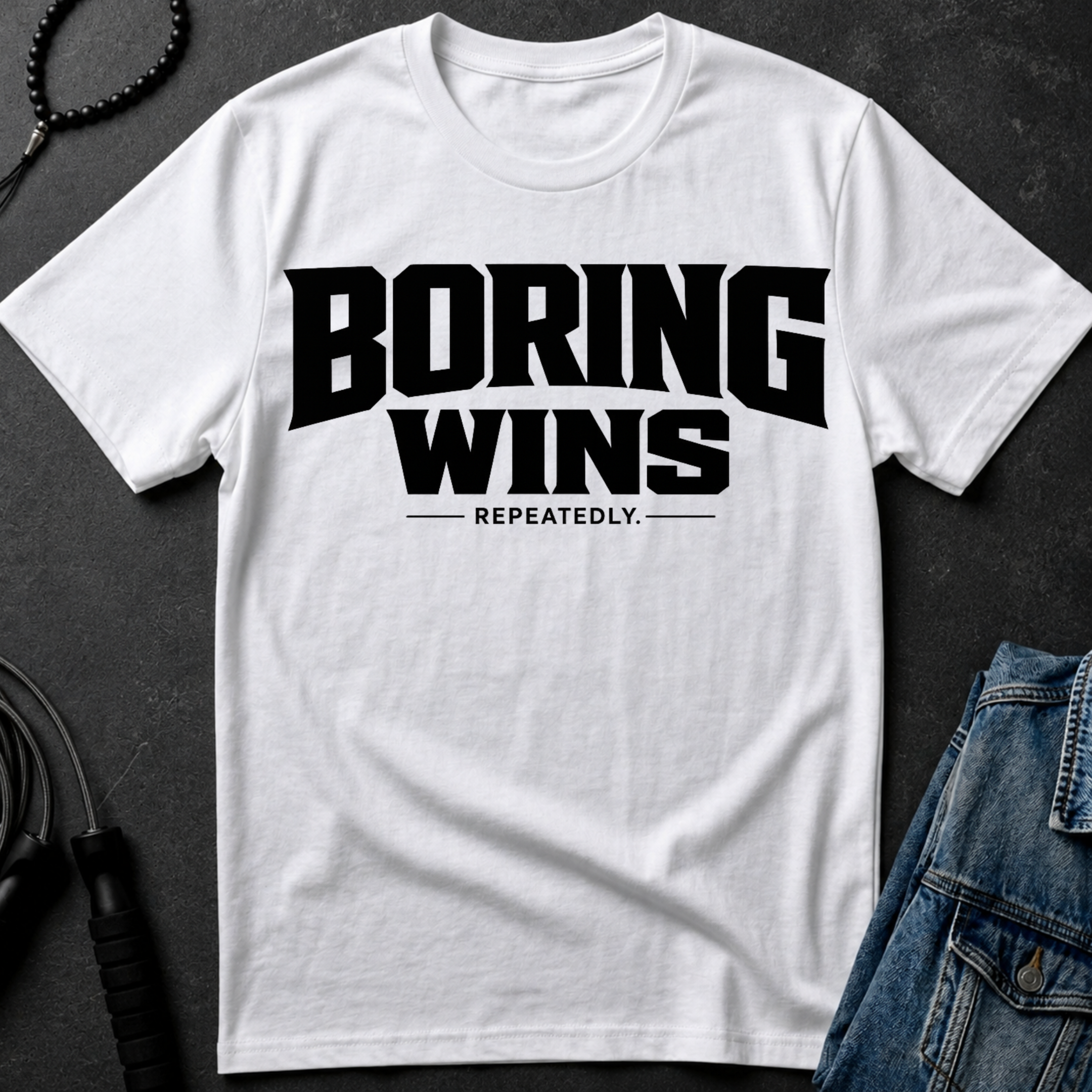 boring wins repeatedly T-Shirt | Funny Sarcastic Quote Tee