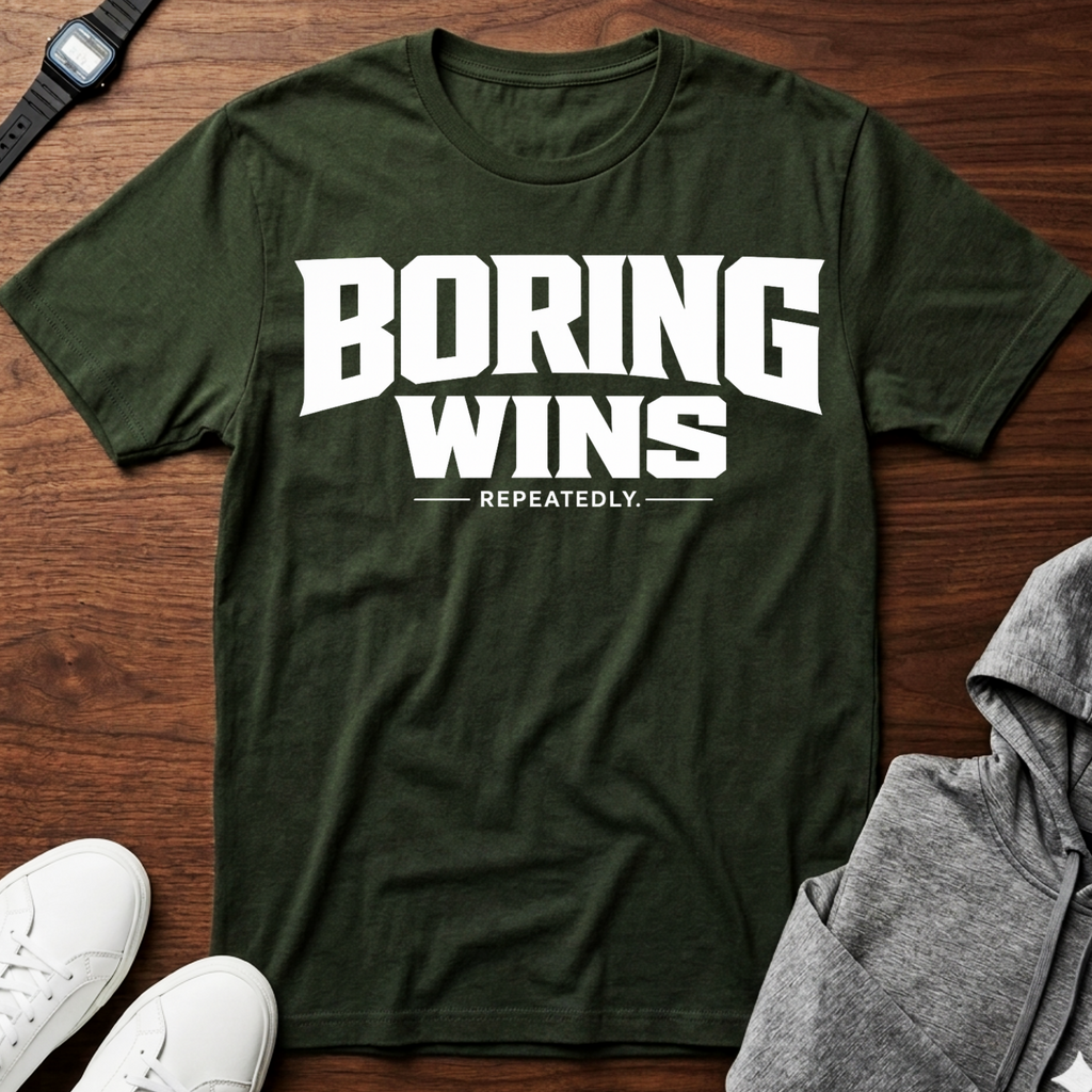 boring wins repeatedly T-Shirt | Funny Sarcastic Quote Tee