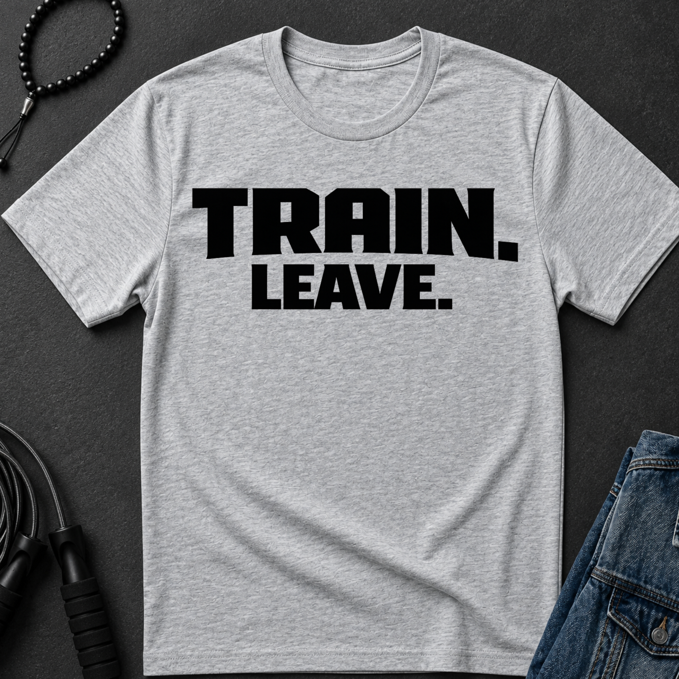 Train Leave Tee | Minimal Text Graphic