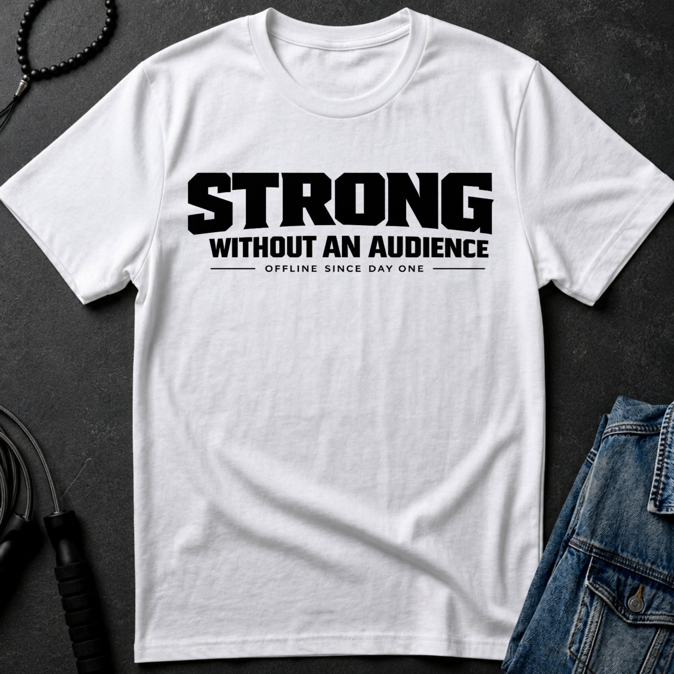 strong without an audience T-Shirt | Typography Motivational Tee