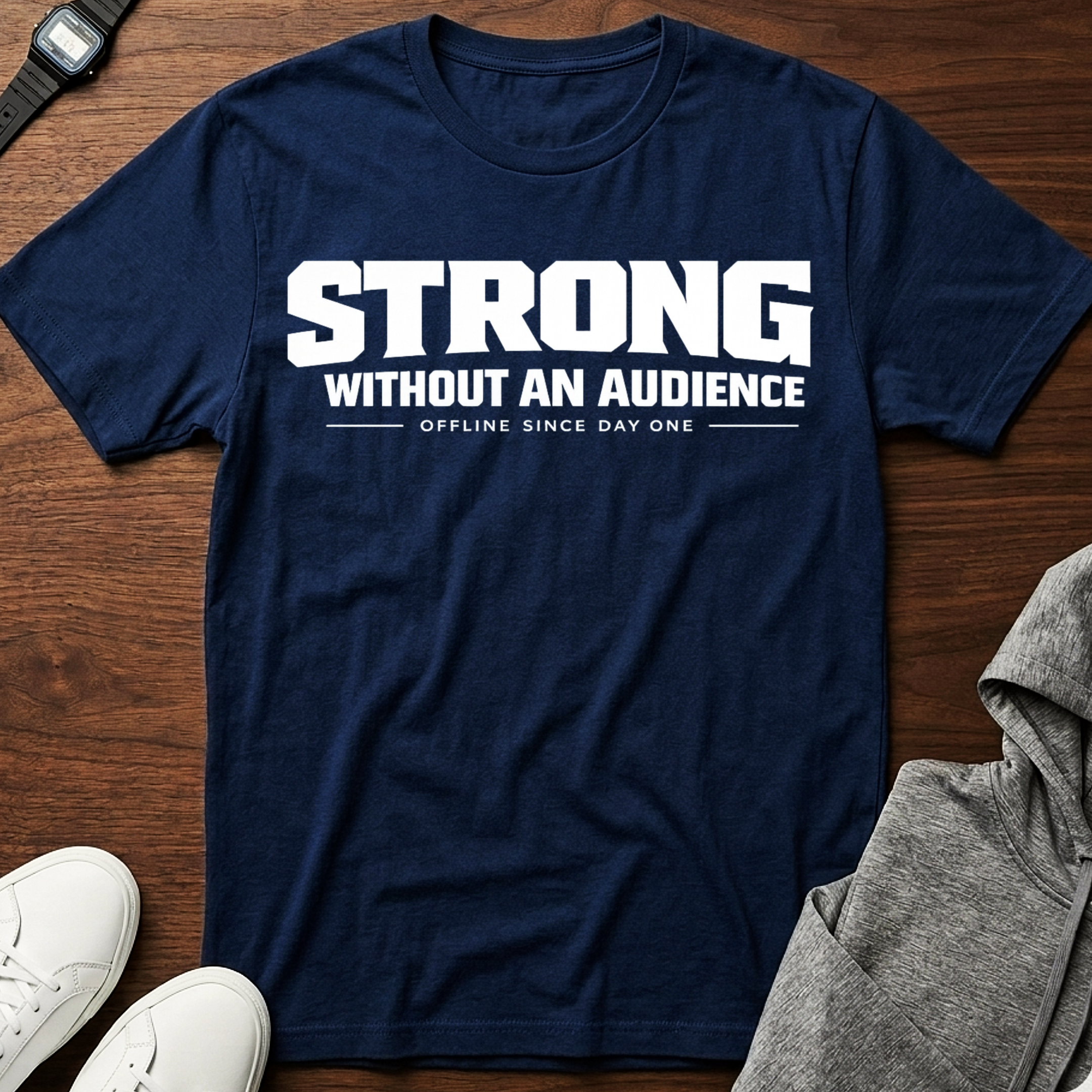 strong without an audience T-Shirt | Typography Motivational Tee