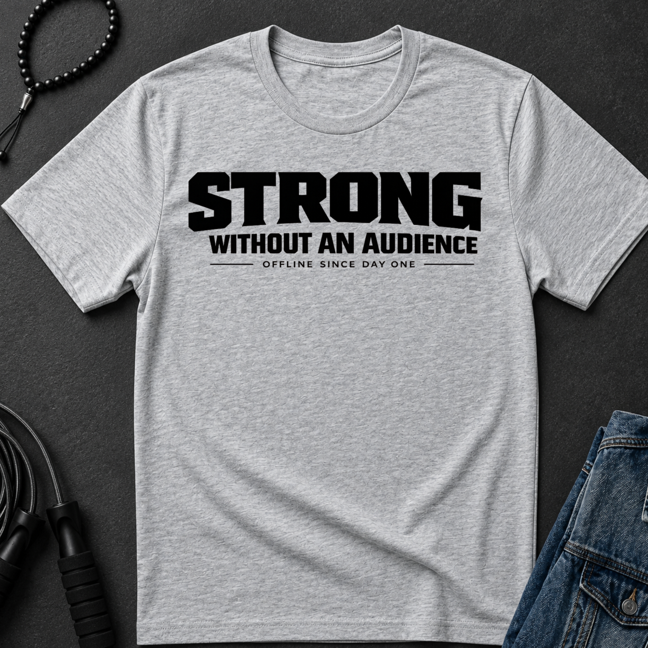 strong without an audience T-Shirt | Typography Motivational Tee