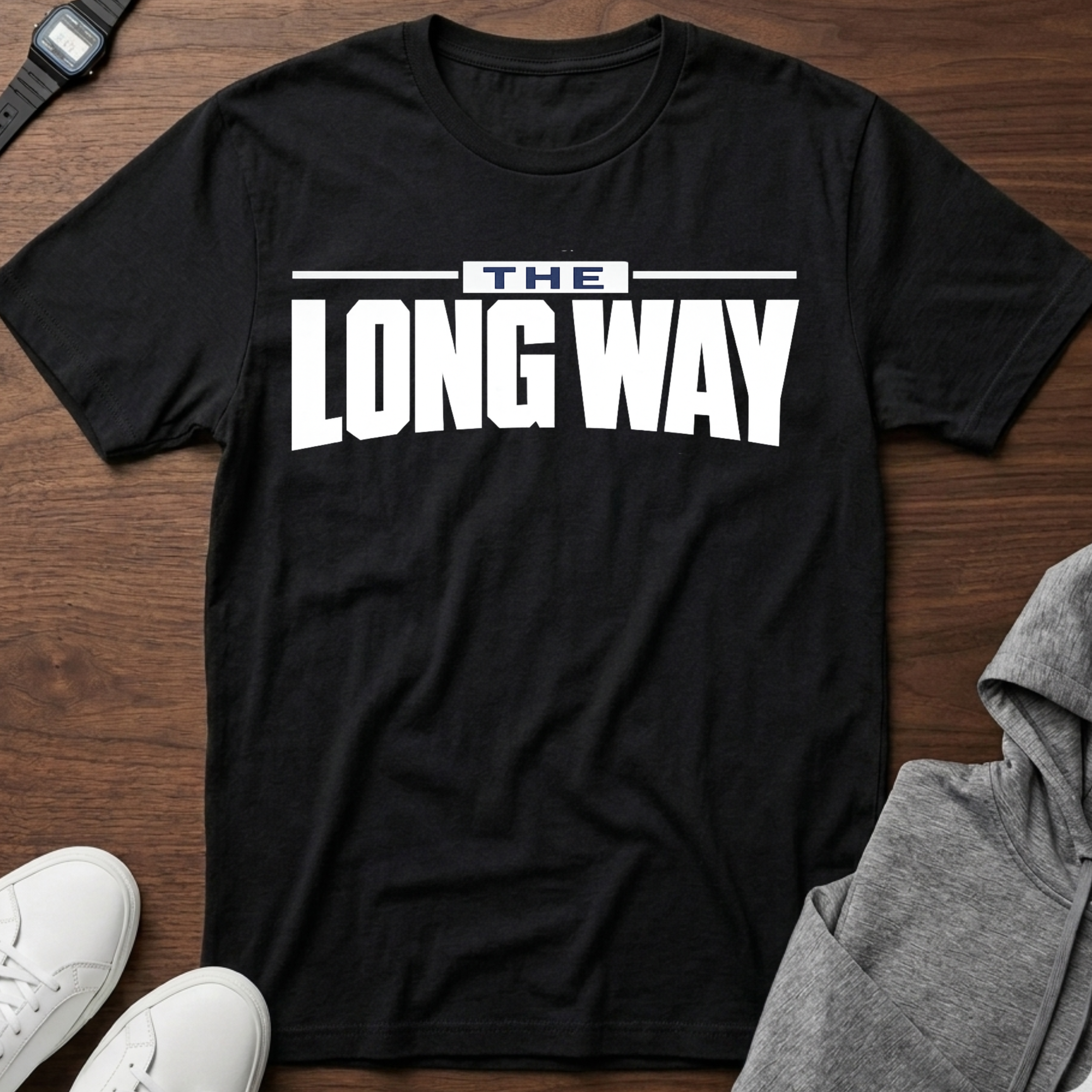 the long way T-Shirt | Typography Travel Quote, Minimal Road Trip Tee