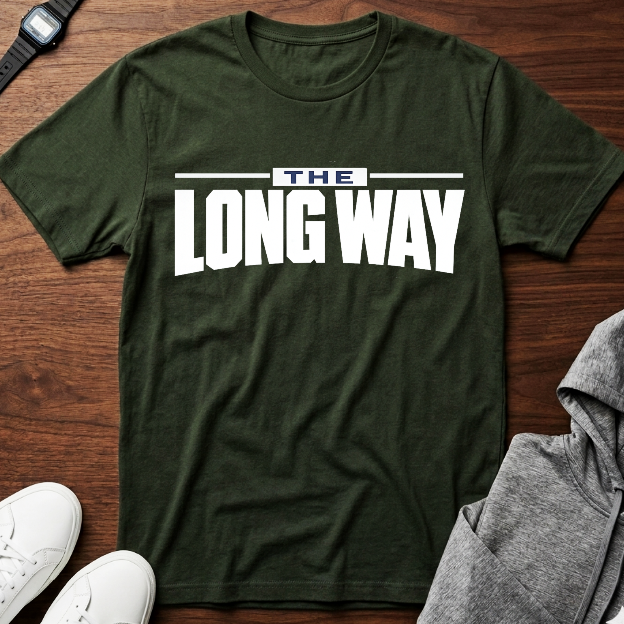 the long way T-Shirt | Typography Travel Quote, Minimal Road Trip Tee
