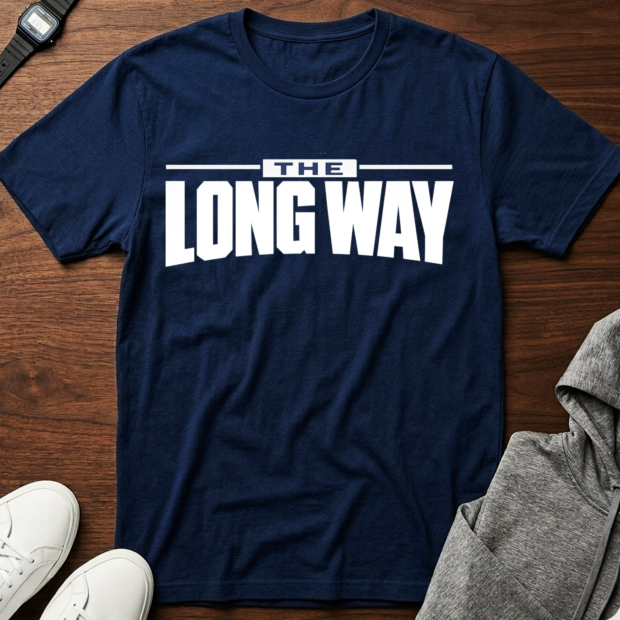 the long way T-Shirt | Typography Travel Quote, Minimal Road Trip Tee