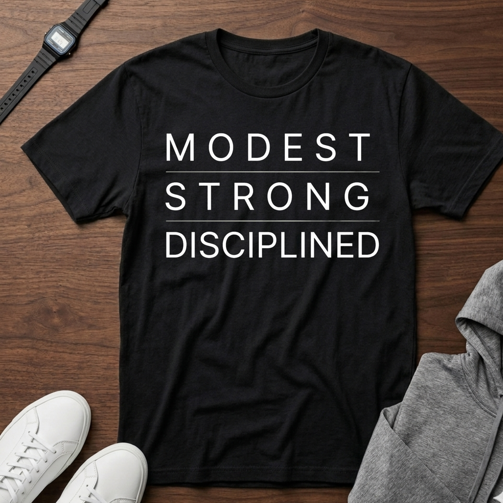 modest strong disciplined Tee