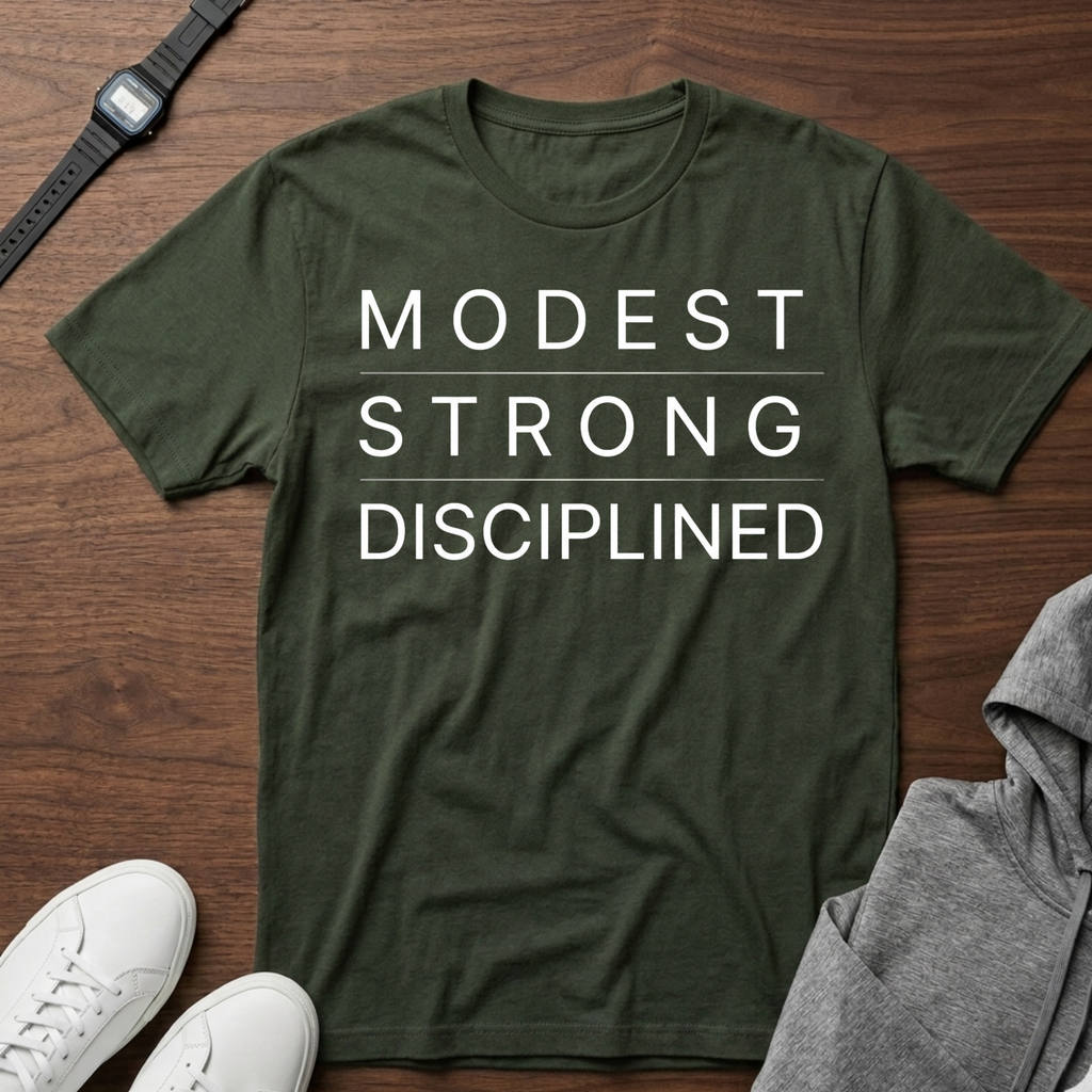 modest strong disciplined Tee